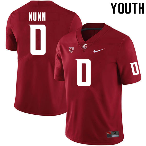 Youth #0 Pat Nunn Washington Cougars College Football Jerseys Sale-Crimson